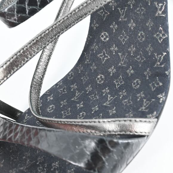 LOUIS VUITTON Monogram Strappy Heels Size 38 - Picture 9 of 9